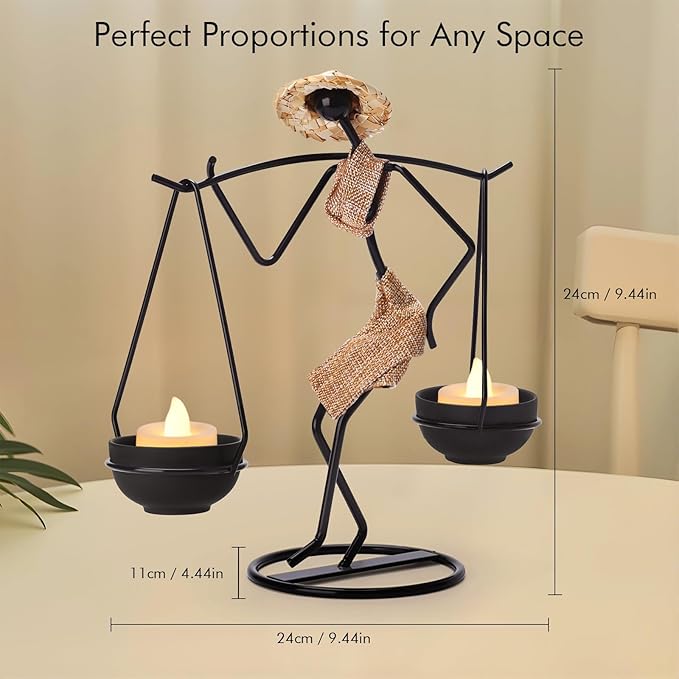 Notart Art Gallery | Creative African Tribal Lady Candle Holders, Tribal Lady Candle Holder Centerpieces, Iron Candlestick Holders for Home, Bar,Dining Table Decor, Personalizable Style Shelf Décor