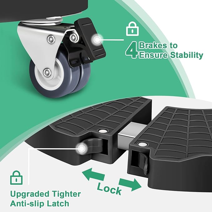 sanyi Plant Caddy with Wheels, 2 Pack 8-21" Adjustable Rolling Plant Stands with Wheels Heavy Duty Large Plant Potted Trolley Dolly Cart Garden Tower Pot Greenstalk Vertical Planter Umbrella Base