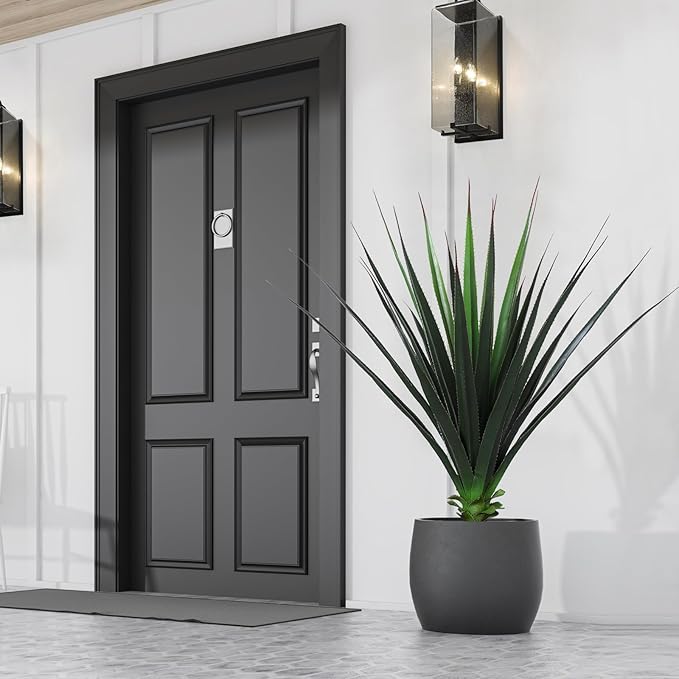 Veryhome 3FT Agave Plant Artificial Succulents 35 Inch Large Fake Outdoor Plants UV Resistant Faux Greenery for Indoor Home Office Floor Front Porch Decor