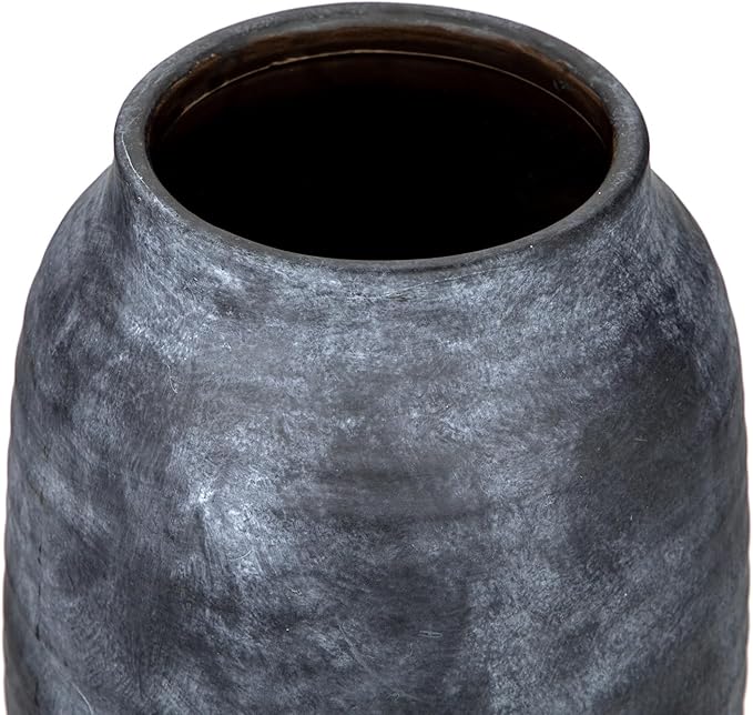 Briful 8.3in Rustic Large Ceramic Vase, Vintage Farmhouse Terra Cotta Pottery Pampas Vases for Home Living Room Kitchen Decor, LightSlateGray