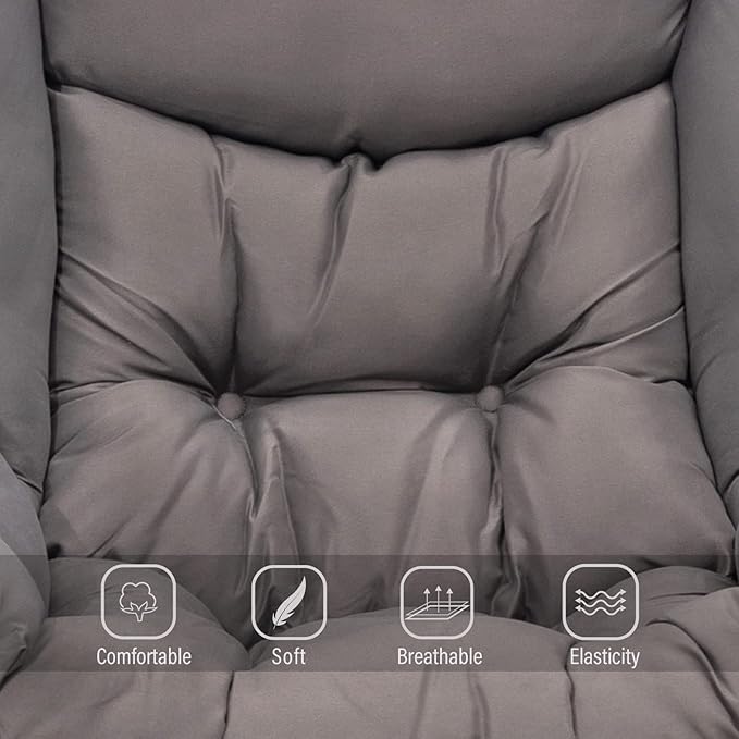 Welnow Lazy Chair with Ottoman, Modern Lounge Accent Chair with Armrests and a Side Pocket, Leisure Sofa Armchair, Reading Armchair with Footrest for Small Space, Dark Grey