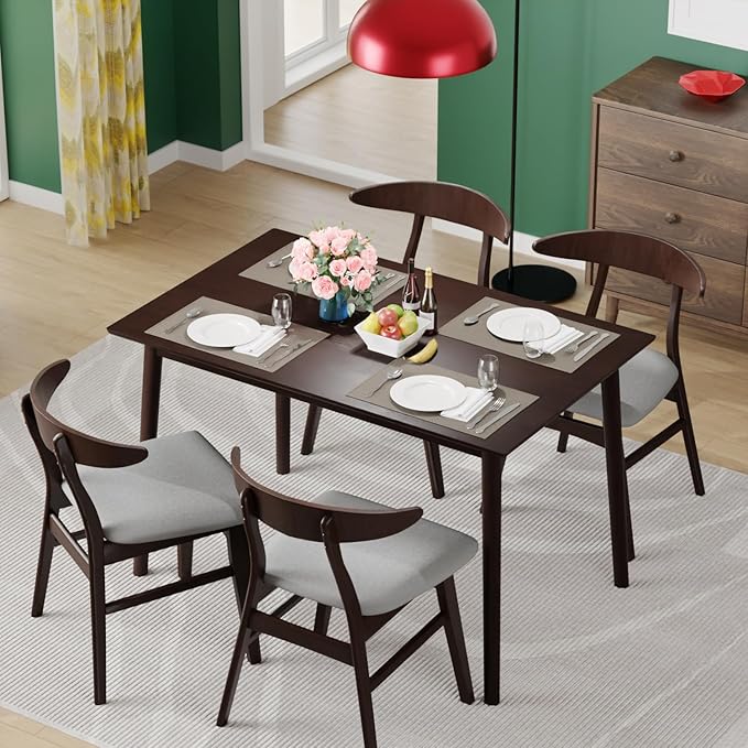 FDW 47 Inches Dining Table, Dining Room for 4 People, Small Rectangular Table for Kitchen, Quick Assembly, Small Spaces Modern Home Furniture Dinner Table, Espresso