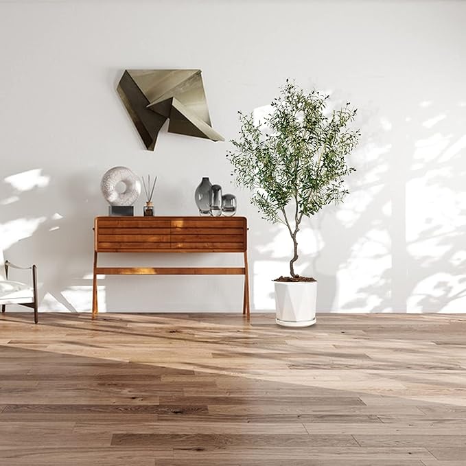 Artificial Tree Faux Olive Tree 8ft(92in,3200leaves) Tall Fake Olive Plant in Pot Fake Silk Tree Faux Plants Indoor 2pack