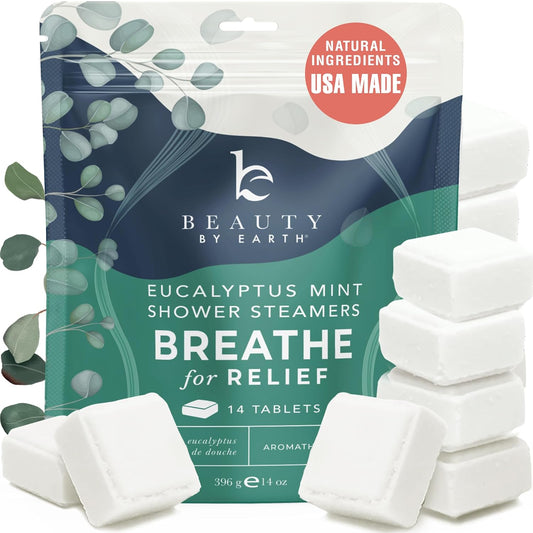 Shower Steamers Aromatherapy - USA Made with Natural Ingredients & Eucalyptus Essential Oil, Large Shower Bombs, Relaxation Spa Gifts for Women & Men, Unique Self Care Gifts