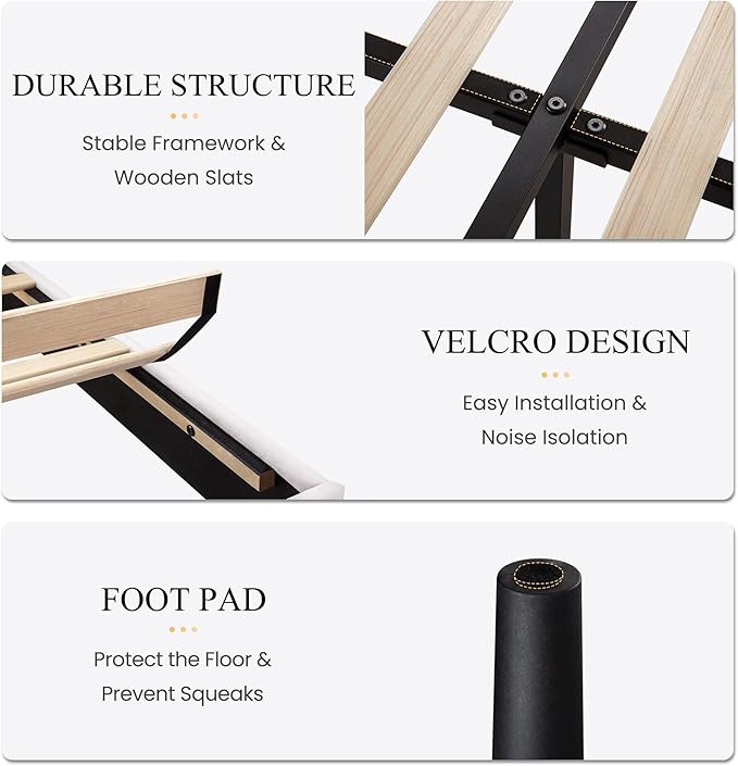 SHA CERLIN Full Size Velvet Bed Frame with Vertical Channel Tufted Wingback Headboard, Upholstered Platform Bed with Wood Slats, No Box Spring Needed, Easy Assembly, White