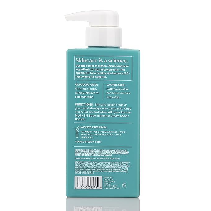 Medix 5.5 Anti Aging Skin Care 3PC Set | Vitamin C Body Cream + Exfoliating AHA Glycolic Acid Foaming Face & Body Wash + Vitamin F Booster Serum, Wash + Treat + Hydrate Skincare Set