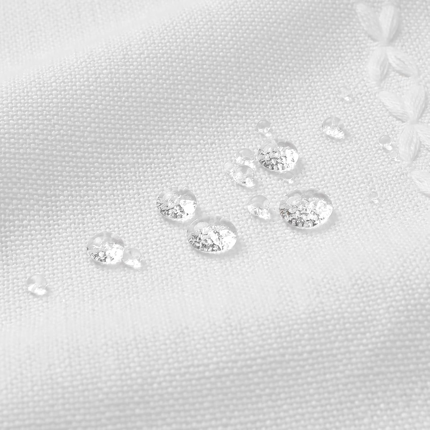 MitoVilla White Boho Farmhouse Small Stall Shower Curtain Set 36 x 72, Half Size Narrow Polyester Linen Fabric Shower Curtains for Farmhouse Bathroom Decor, White