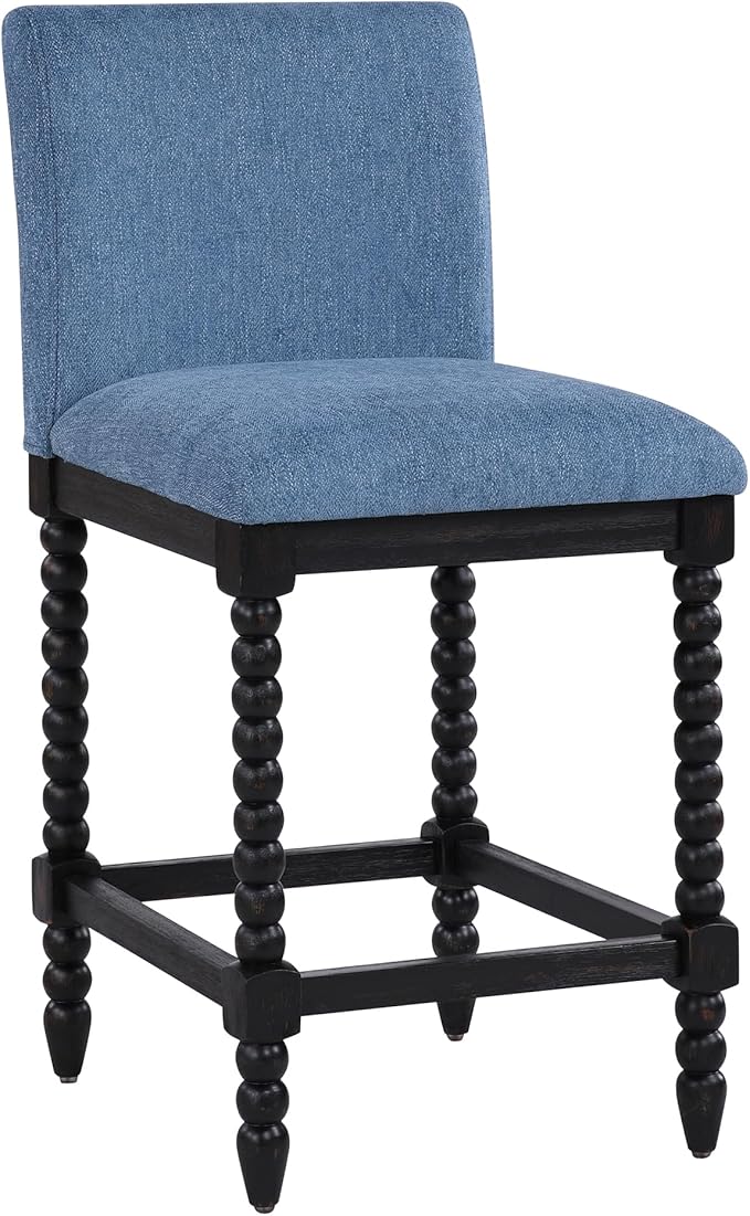 DUHOME Spindle Counter Stool with Padded Spring Seat,Wooden Bar Stools Farmhouse 26 Inch Counter Height Stools Chairs with Spindle Back for Kitchen Island