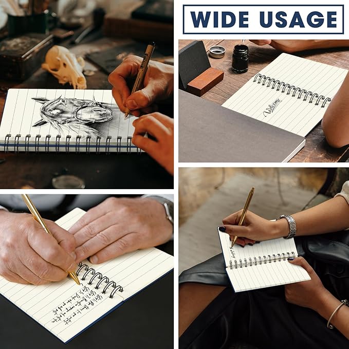 Jutom 4 Pcs Small Spiral Notebooks Memo Pads 3x5 Bulk Small Pocket Notebooks Mini Notepads with Lined Pages Mini Journals for Office Back to School Work Writing Supplies, 120 Pages (Dark Blue)