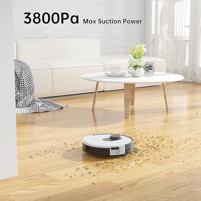 OKP Lidar Robot Vacuum Cleaner, LiDAR Navigation, 4000Pa Suction, No-Go Zone, 200Mins Runtime, Smart Mapping Robotic Vacuum, Wi-Fi/App/Alexa Control, Ideal for Pet Hair, Hard Floor and Carpet