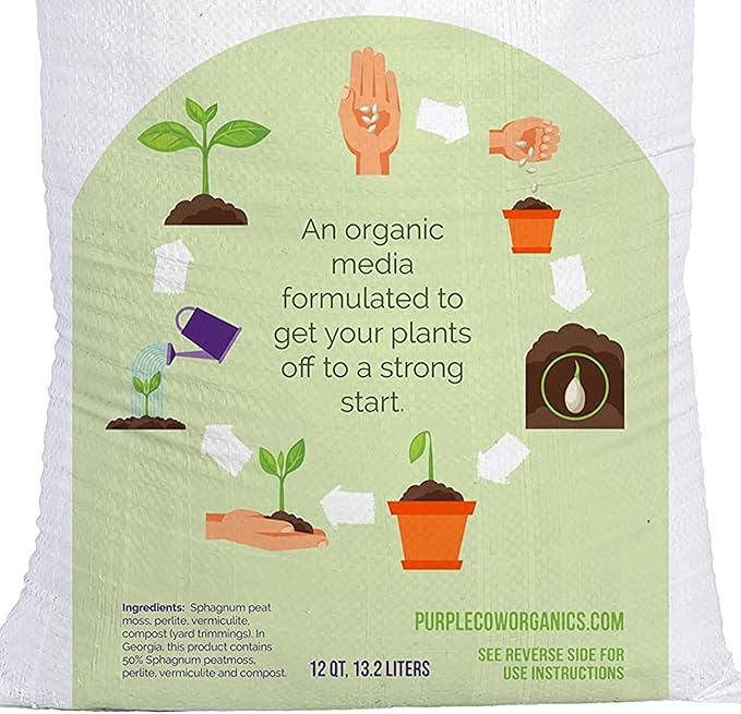 Seed Starter 12 Quart Bag, All Natural and Organic, Fast Seedling Germination, Grows Strong Roots for Indoor Gardens, Raised Beds & Transplanting