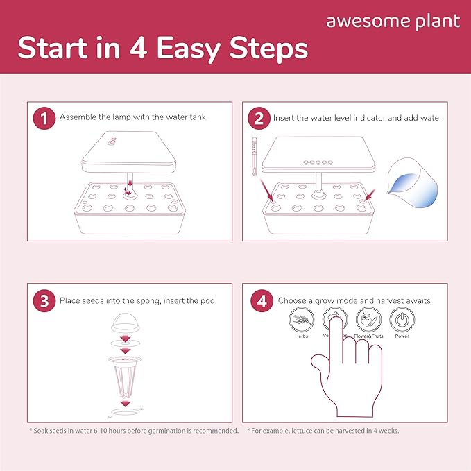 14Pro Hydroponics Growing System Kit (14 Pods), Large Indoor Herb Garden Kit with 5L Watertank, LED Grow Light, Perfect Hydroponic Gardening Gifts, Adjustable Height Up to 18.7", Black