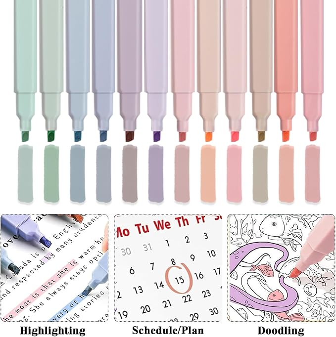 56 PCS Aesthetic School Supplies Cute Stationary Set with Large Pencil Case, Inspirational Ballpoint Pens, Highlighters, Black Ink Gel Pens,Mechanical Pencils 0.5-0.7mm, Student Essentials（purple）