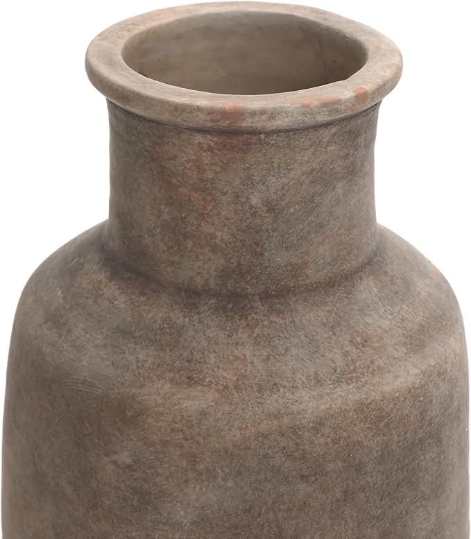 LuxenHome Ceramic Floor Vase,19 Inch Brown Ombre Terracotta Rustic Pottery Large Vases for Living Room Decor, Farmhouse Decorative Narrow Flower Vase Home Decor