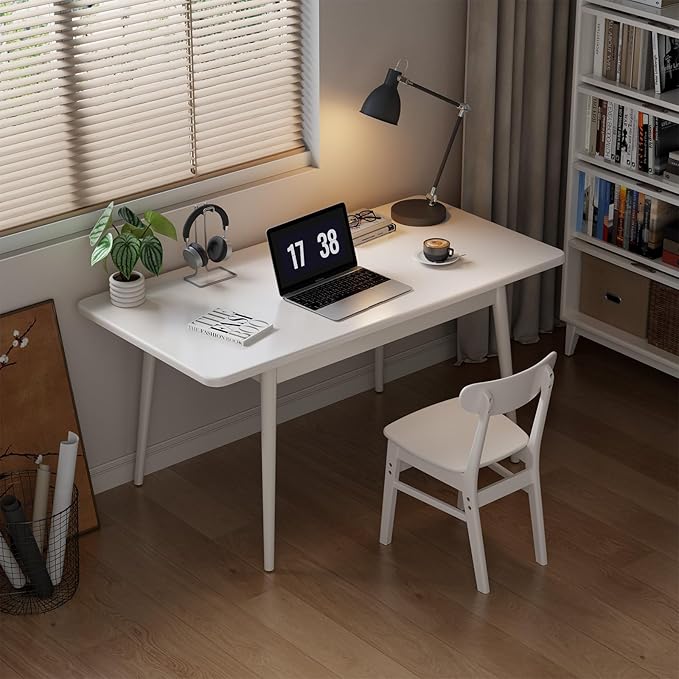 Solid Wood Extendable Dining Table for 4-8 People with Seamless Extension from 47.2 to 63 Inches, Easy Assembly, Expandable Tables for Small Spaces, Dining Room, Kitchen, Living Room, White