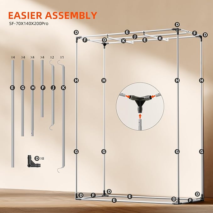 Spider Farmer Pro Series 4.6x2.3x6.6 Grow Tent, 55"x28"x80" with Roll-up Door, Observation Window Floor Tray, 2000D Thicken Mylar Canvas, 4x2 for Hydroponic Indoor Growing for SF2000, SE4500, G4500