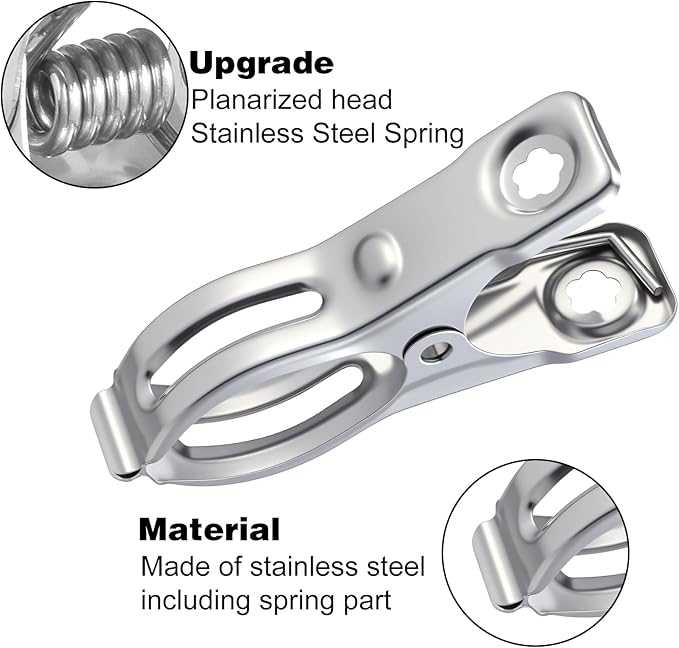 120 Pcs Stainless Steel Garden Shade cloth Clips Metal Heavy Duty Clamps Cloth Netting Tarp Row Cover Clips with Strong Grip for Shade Plant Cover and Various Hoops tarp clip Fix Plant 2"