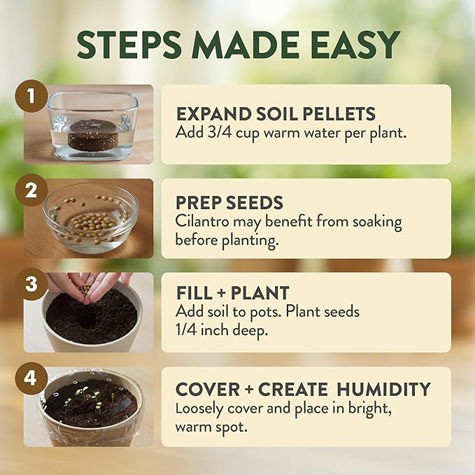 HOME GROWN Indoor Herb Garden Kit – Unique Christmas Gift for Adults, Men, & Women - Grow 4 Heirloom Herb Seeds for Kitchen Window Garden – Beginner DIY Craft & Hobby Gardening Gift for Plant Lovers