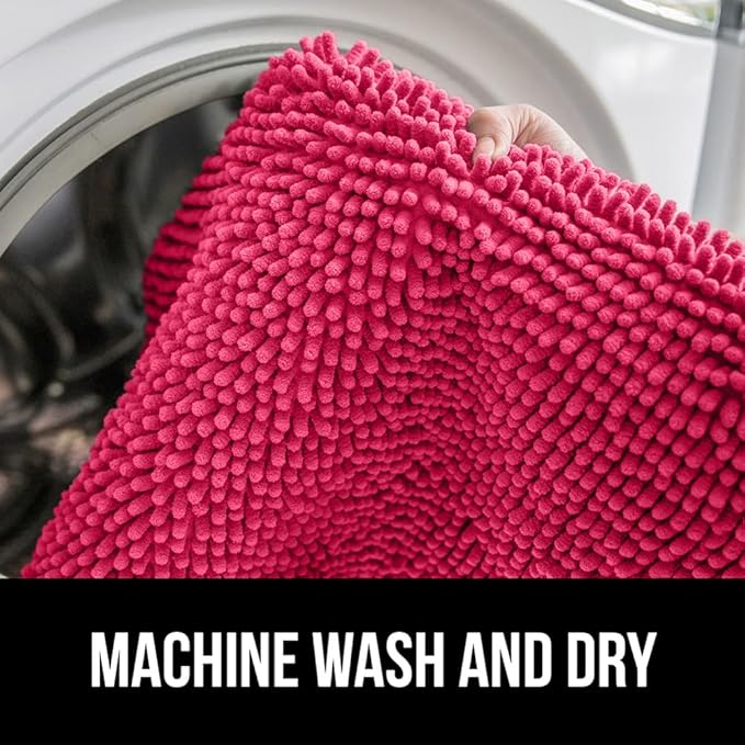 GORILLA GRIP Bath Rug Mat 44x26, Soft Absorbent Chenille, Quick Dry Microfiber Mats, Rubber Backing Washable Shower Floor Rugs, Bathmat Runner, US Designed Bathroom Decor Accessories Hunter Green