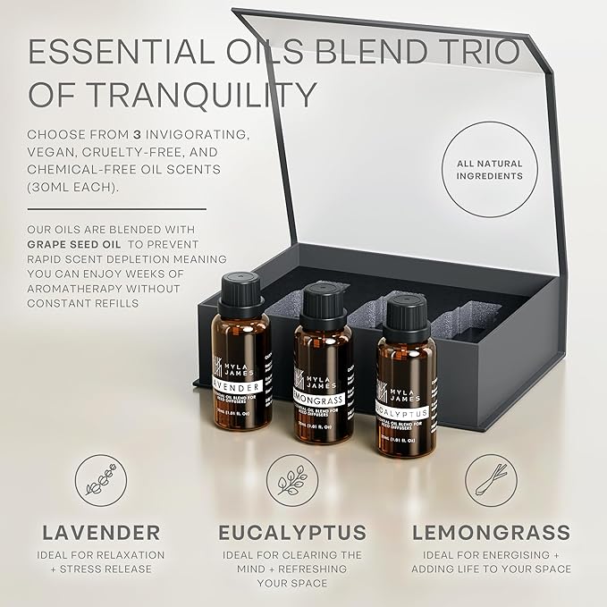 2in1 Reed Diffusers for Home & Faux Succulents Plants Artificial Set-Ceramic Potted Succulents x2 Pcs, Home Fragrance w/Lavender, Lemongrass, Eucalyptus Essential Oilx3 bottles 30ml with 9 Reed Sticks