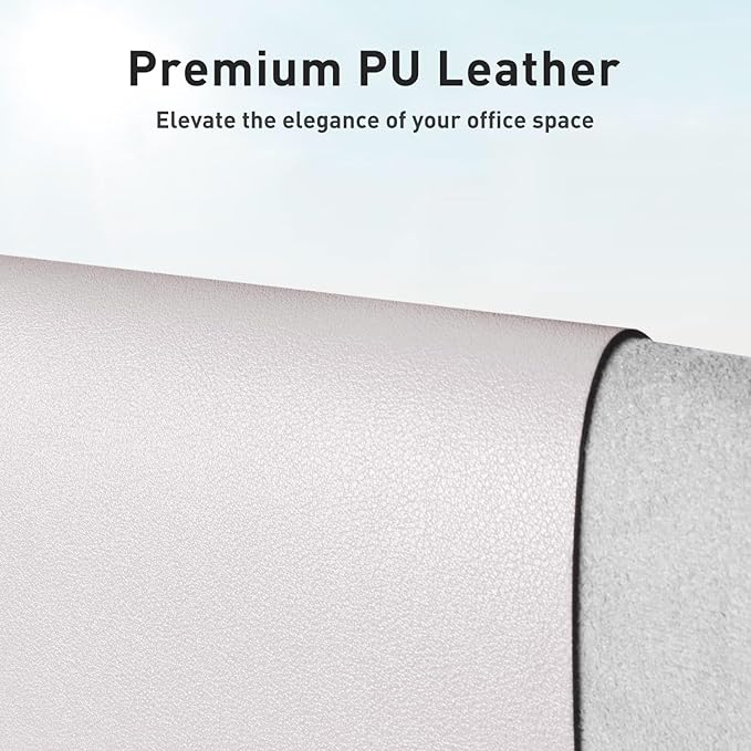 Aothia Large PU Leather Desk Pad Protector – Non-Slip Mouse Pad & Writing Mat for Office/Home, Waterproof, Easy to Clean (31.5" x 15.7", Pale Lavender White)