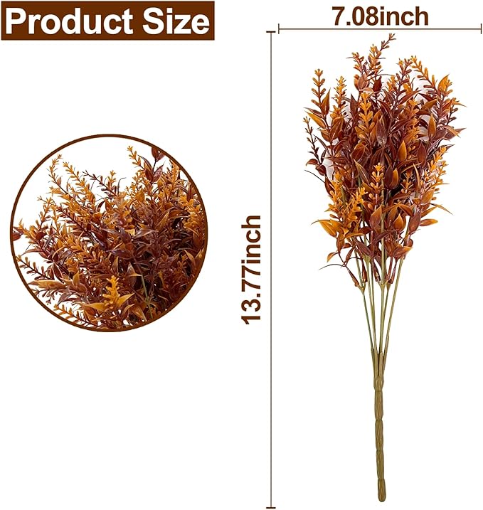 TURNMEON 20 Bundles Artificial Fall Flowers for Outdoors Fall Decorations, UV Resistant Artificial Lavender Plastic Faux Flowers Fake Mums Fall Plants Autumn Thanksgiving Decor Home Porch Gardens