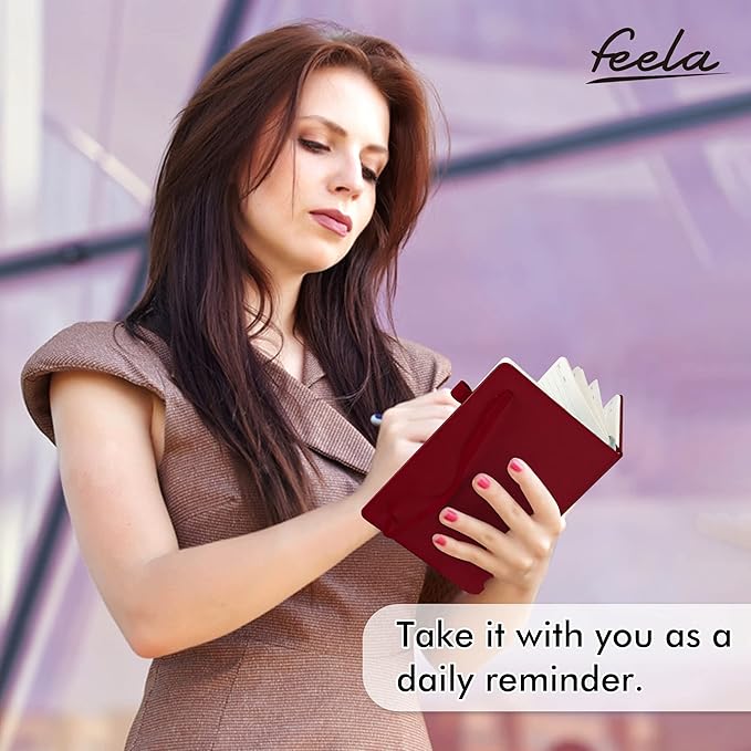 12 Pack Notebooks Journals Bulk with 12 Black Pens, Feela A5 Hardcover Notebook Classic Ruled Journal Set with Pen Holder for School Business Work Travel Writing, 120 GSM, 5.1”x8.3”, Wine