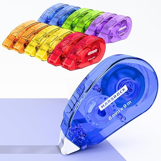 Double-Sided Tape Roller for Scrapbooking 12-Pack (0.31IN x 30FT) Adhesive Tape Glue Runner, Scrapbook Supplies and Craft Supplies for Scrapbooking, Gift Wrapping and Photo Tape