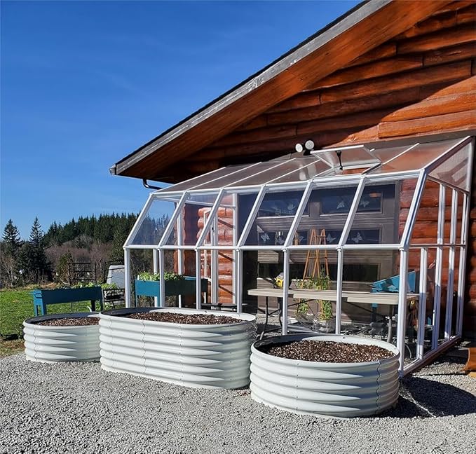 A ANLEOLIFE 6-Pack 4X4X1.5ft & 8X4X1.5ft Deep Root Galvanized Raised Garden Beds Outdoor for Planting Vegetables Flowers Herb