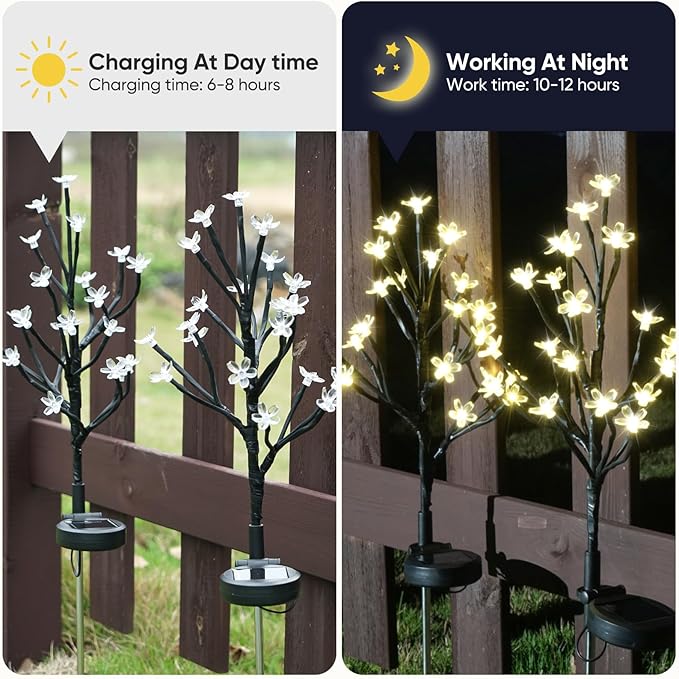 Solar Garden Lights Outdoor,Waterproof Outdoor Solar Lights for Outside Decorative 8Pack, 160Led Solar Flowers Garden Decor, for Yard Pathway,Lawn,Patio Fairy Decorations Gardening Gifts