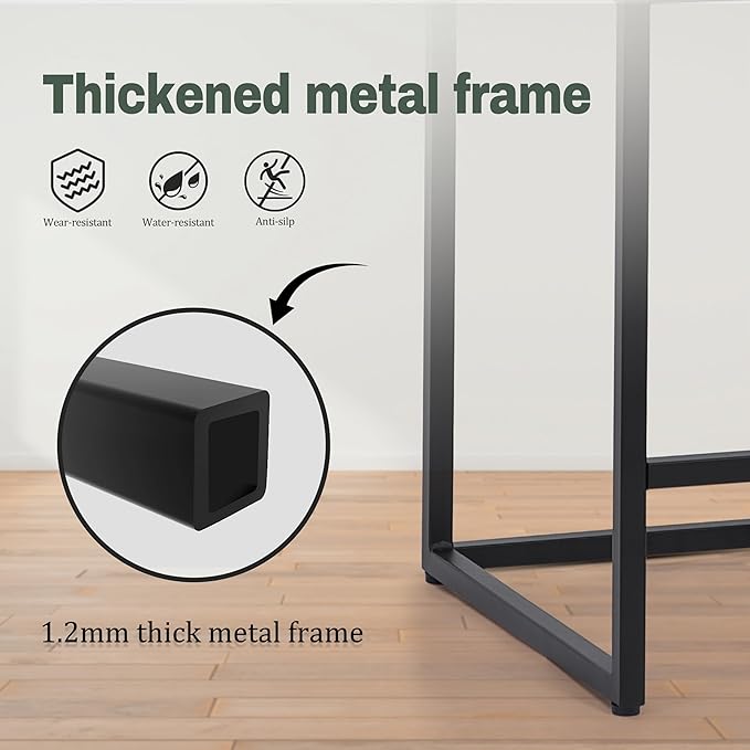 Black Bar Stools Set of 4 for Kitchen Counter Counter Height Modern Bar Chairs with Backs for Kitchen Island with Upholstered Faux Leather Seat and Metal Frame, 26 Inch