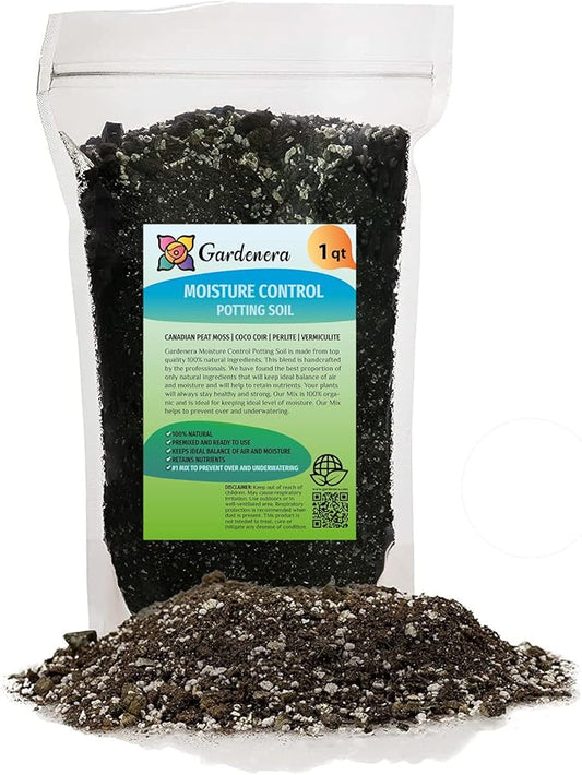 Organic Moisture Control Potting Mix - Absorbs 33% More Water Than Basic Potting Soil - 1 Quart