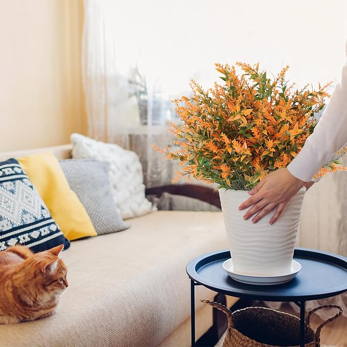 RECUTMS Artificial Plants Outdoor Fake Flowers for Outside Outdoor Flowers Artificial for Porch Artificial Outdoor Flowers UV All Weather Resistant Plastic Flowers for Outside Decoration(Salmon)