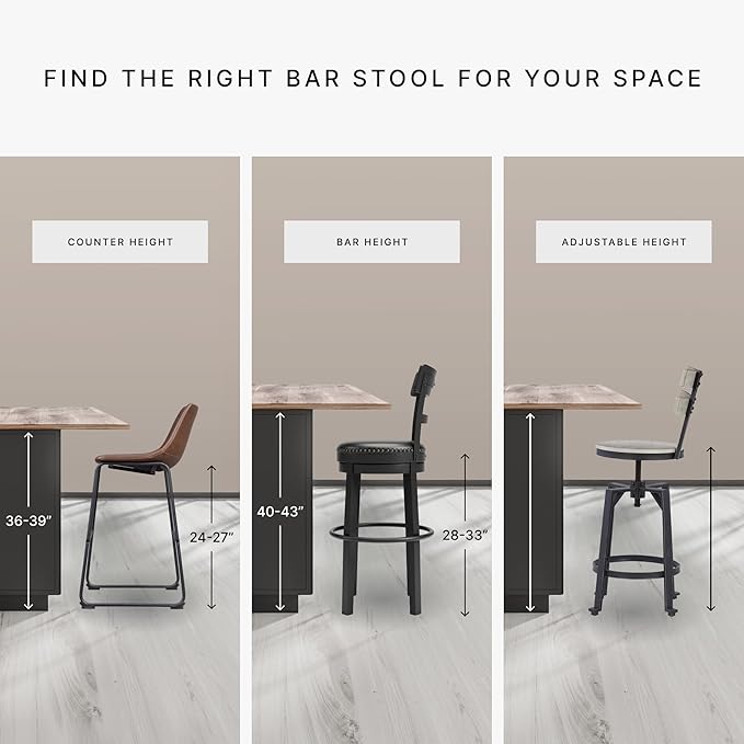 Signature Design by Ashley Valebeck 30.38" Casual Pub Height Upholstered Swivel Barstool, Black