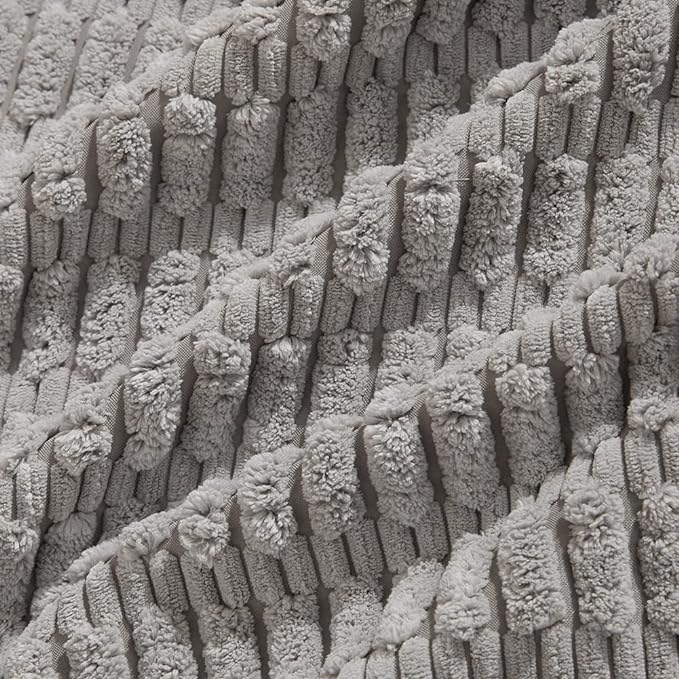 Fancy Homi 4 Packs Grey Decorative Throw Pillow Covers 26x26 Inch for Living Room Couch Bed, Rustic Modern Farmhouse Boho Home Decor, Soft Plush Corduroy Gray Cute Square Accent Cushion Case 66x66 cm