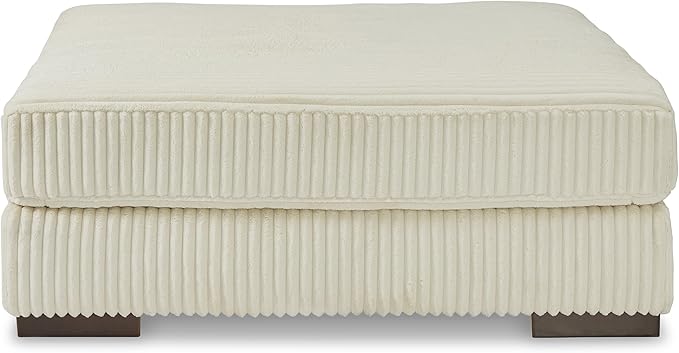 Signature Design by Ashley Lindyn Contemporary Square Tufted Upholstered Oversized Accent Ottoman, White