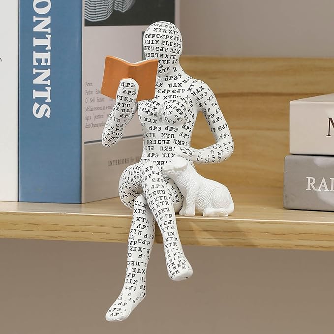 GRAPMKTG Home Decor Pulp Reading Women Thinker Statue Aesthetic Sculpture Room Decor Modern Abstract Decoration on Shelf Table Desk for Living Room Office Bedroom I