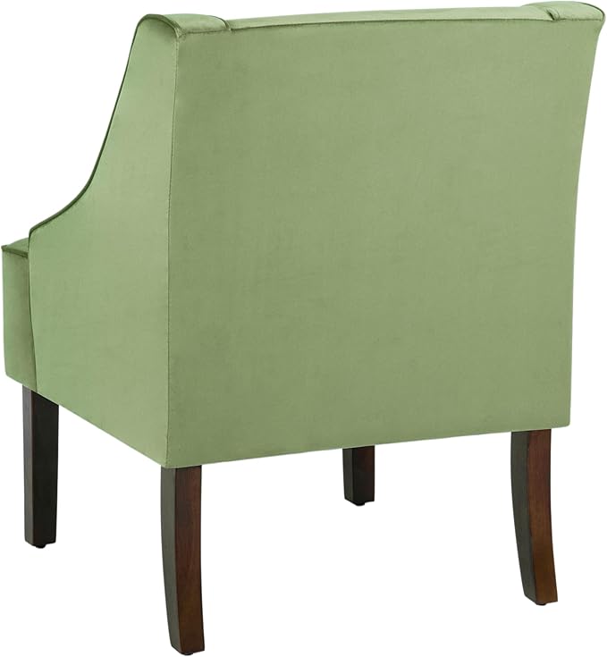 HomePop Velvet Swoop Arm Living-Room-Chairs, Green Velvet