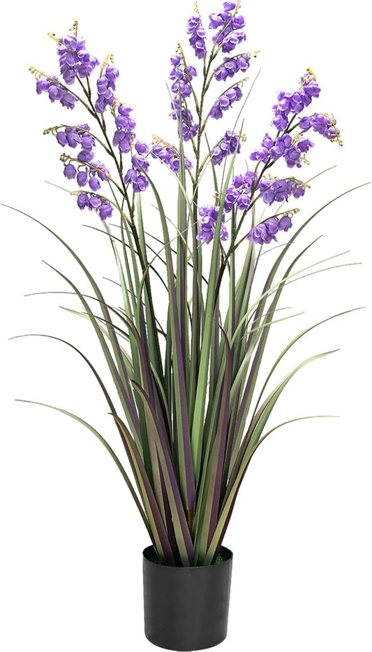 Green Onions Home Decor Fake Plants Lily of The Valley Snake Plant Home DéCor Accents Artificial Grass Room Decor Artificial Plants Indoor Artificial Grass 36" 1 Pack(Purple)