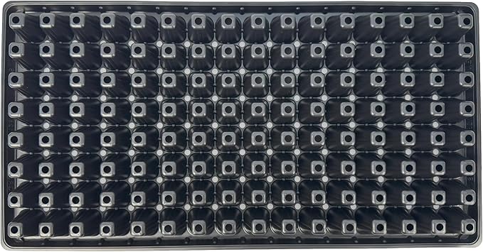 128 Cell Seedling Plastic Nursery Trays, 10 Pack, Thick Durable Germination Plug Trays, 1280 Cells Reusable Plant Propagation
