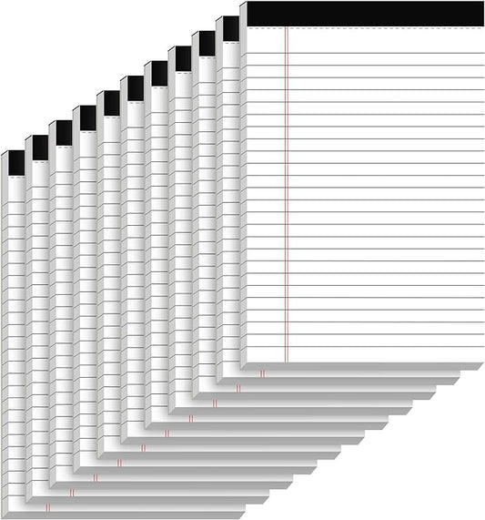 10 Pack of Legal Pad Writing Pads 5" x 8" Notepad 80gsm Recycled Paper Small Legal Pads 25 Lines Note Pads Perforated Legal Pads 30 Sheets Double-Sided Printing Legal Pads for School, College, Office