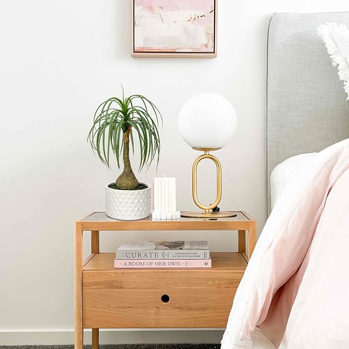 Hollyone Fake Plants Artificial Potted Plants Artificial Ponytail Palm Plant in Pots Faux Bonsai Plants for Office Table Desk Shelf Bathroom Bedroom Greenery Decoration Room Indoor Home Decor