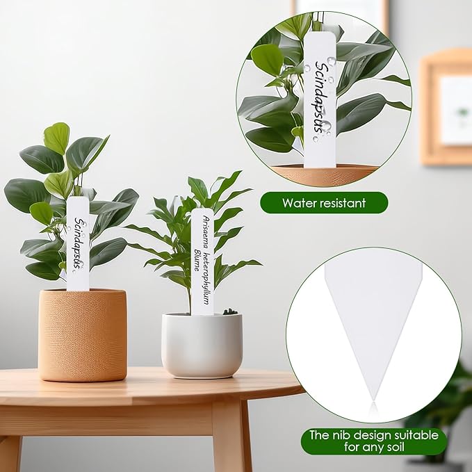 Plant Labels 120PCS, Darfukei Outdoor Waterproof Garden Markers, Plastic Nursery Seed Plant Tags with Bonus a Permanent Marking Pen, Gardening Gifts for Women Men…
