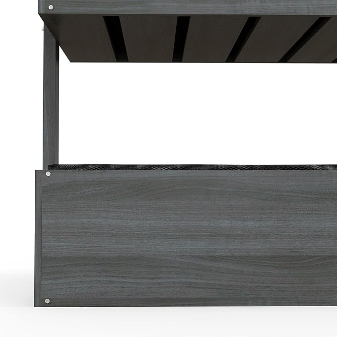 Vertical Garden Planter, Wooden 4 Tier Planter Box, Self-Draining with Non-Woven Fabric for Outdoor Flowers, Vegetables and Herbs, Gray