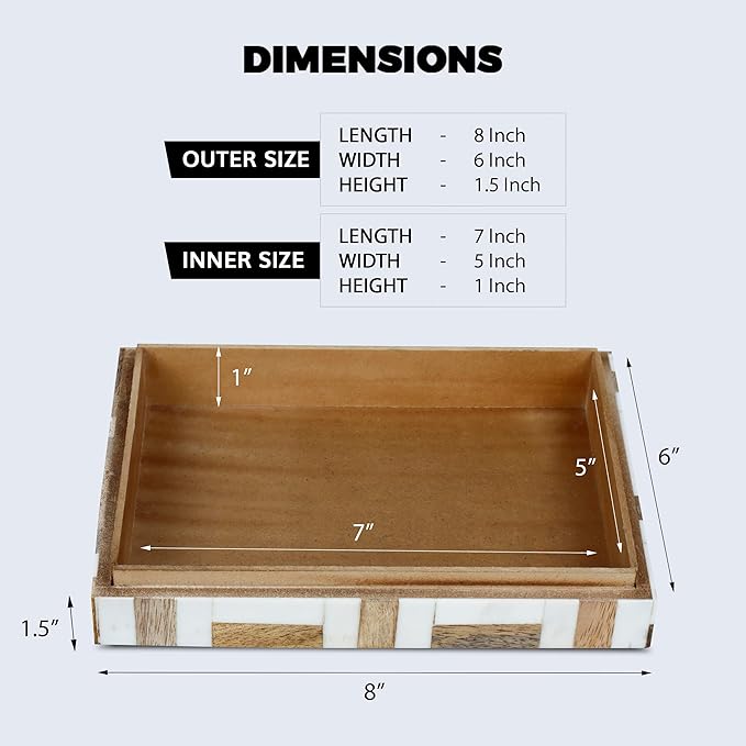 Handicrafts Home Decorative Storage Box, Keepsake Holder & Gift Box or Decorative Accent, Home decor, Jewelry Organizer, Made with Wood & Resin Inlay, Handmade Marquet Chase Collection-6X8X1.5 in