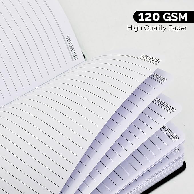 Nextnoid Lined Hardcover Notebook Journal - 120 GSM Thick Paper, Medium A5 Notebbok 160 Pages - Perfect Mens Journal For Writing, Journaling and Note-Taking (Navy Blue,Ruled)