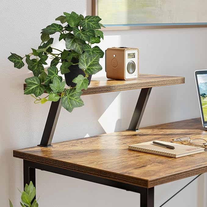 Artificial Plants Set of 4 Fake Comosum Potted Plant with Black Pot Greenery Decor for Indoor Home Porch Garden Bathroom Décor