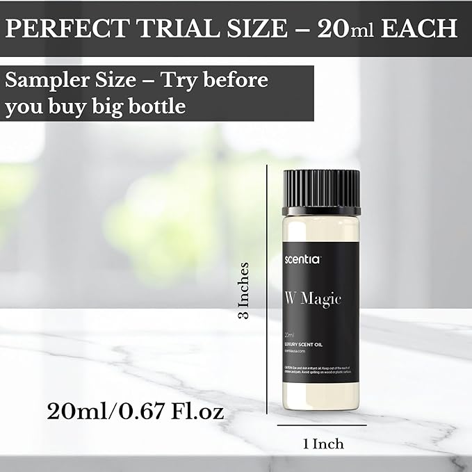 Scentia Hotel Diffuser Oil | Aromatherapy Fragrances Inspired by 5-Star Hotels | Luxurious Scents Gift Set - 3 x 20ml Bottles Set - The 1 Hotel Miami, W Hotels - Thanksgiving & Holiday Gift