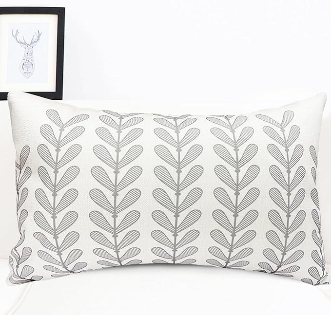 Decorative Throw Pillow Covers Set of 2 Light Gray Pillow Covers 12x20 Inch Throw Pillow Cover Linen Pillowcase Modern Boho Farmhouse Outdoor Pillow Covers for Couch Sofa Bed Living Room