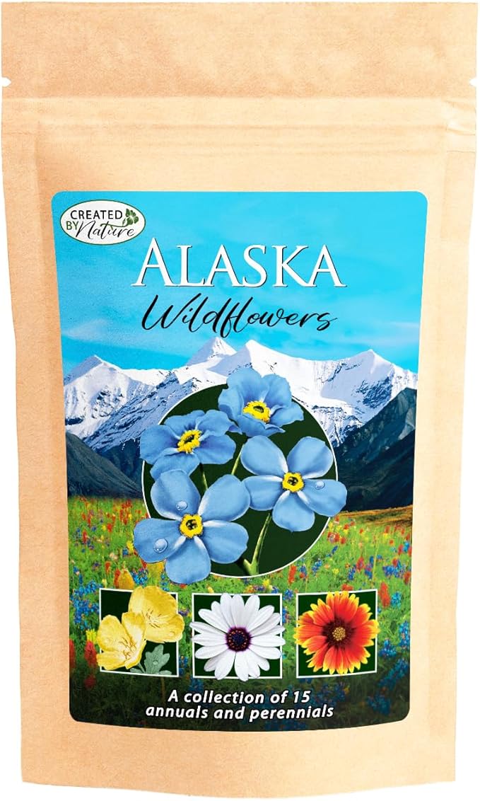Created By Nature Alaska Wildflower Seed Mix, 15 Flower Varieties, 53,000 Seeds